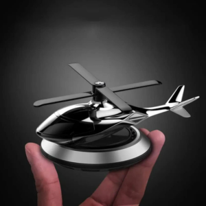 Megadallar Solar Powered Helicopter for Car Accessories for Dashboard with Aroma Diffuser for Car interior Dashboard Helicopter Solar Accessories (Silver)