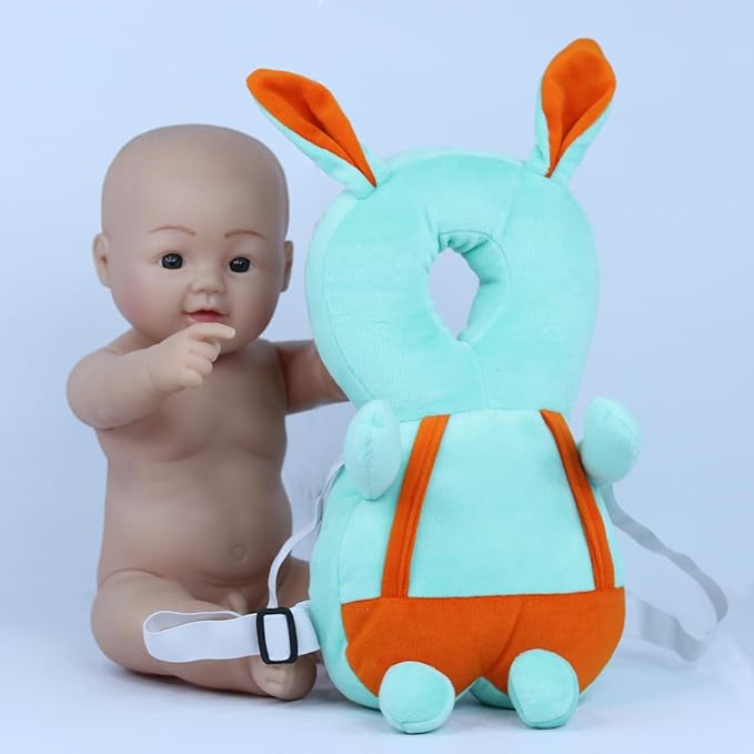 HUG PUPPY Baby Head Protector Cushion Plush Soft Toy Early Learning Toy Fall Protection Helmet Baby Head Protector Child Adjustable Shoulder Strap (Bag-Support-UNICORNE)