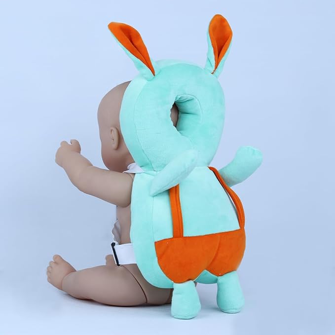 HUG PUPPY Baby Head Protector Cushion Plush Soft Toy Early Learning Toy Fall Protection Helmet Baby Head Protector Child Adjustable Shoulder Strap (Bag-Support-UNICORNE)