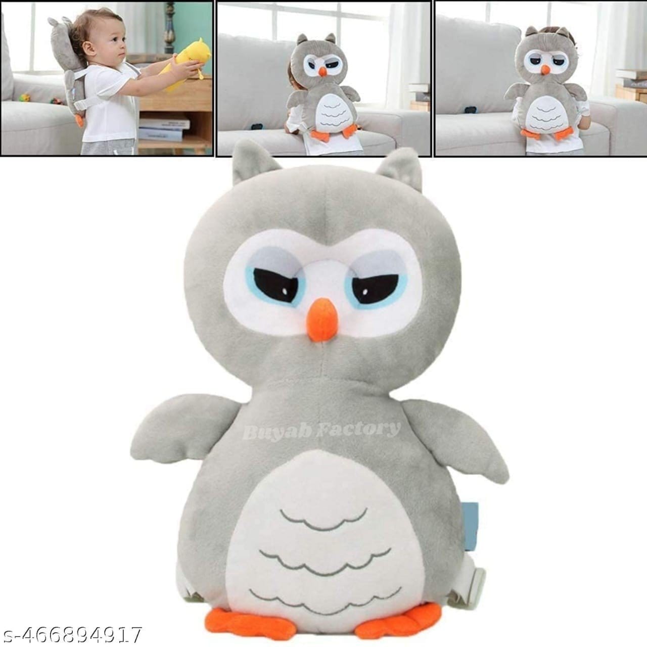 HUG PUPPY Baby Head Protector Cushion Plush Soft Toy Early Learning Toy Fall Protection Helmet Baby Head Protector Child Adjustable Shoulder Strap (Bag-Support-UNICORNE)